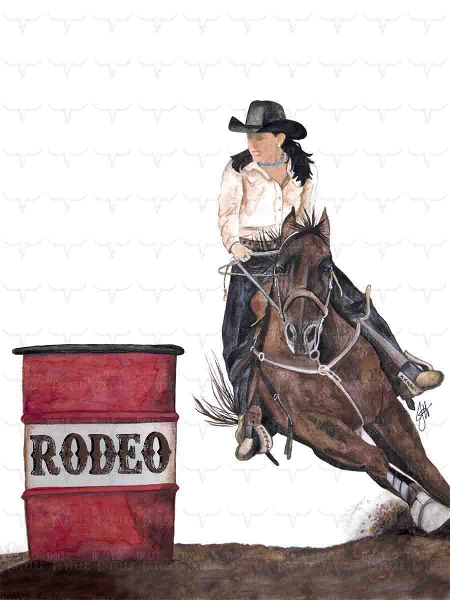 Tea Towel - Barrel Racin'