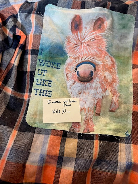 Kids Button Ups - I woke up like this (kids XL)