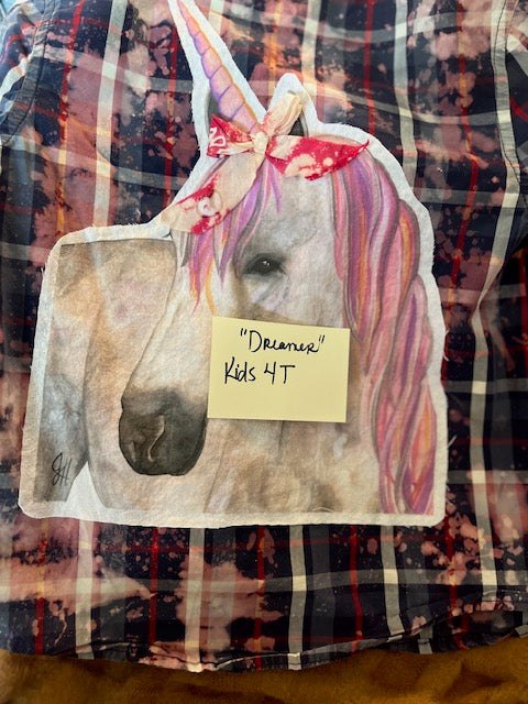 Kids Button Ups - Dreamer Unicorn (kids 4T)