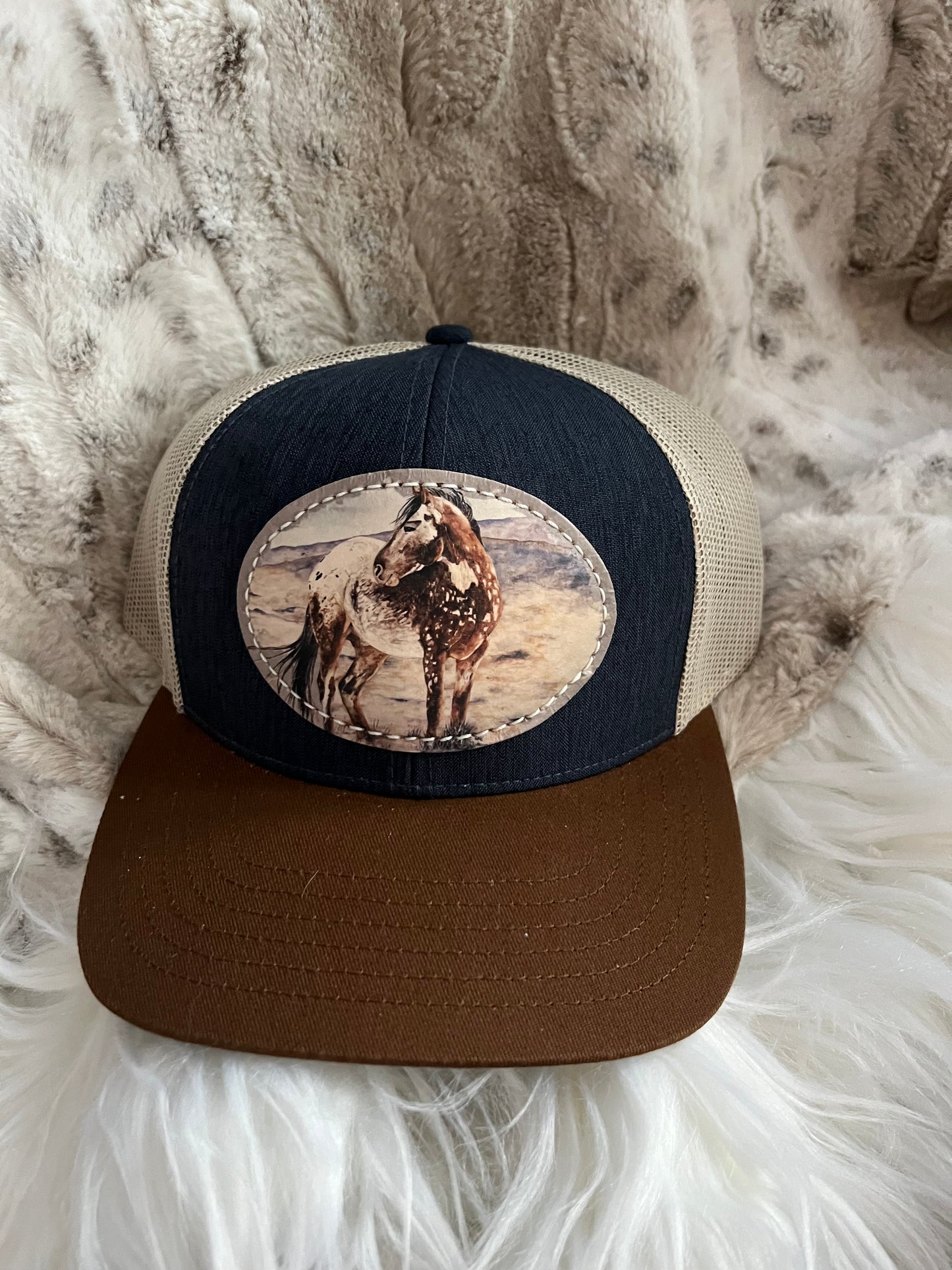 Dolly Estelle Hat - Brown/Blue/White -No Name