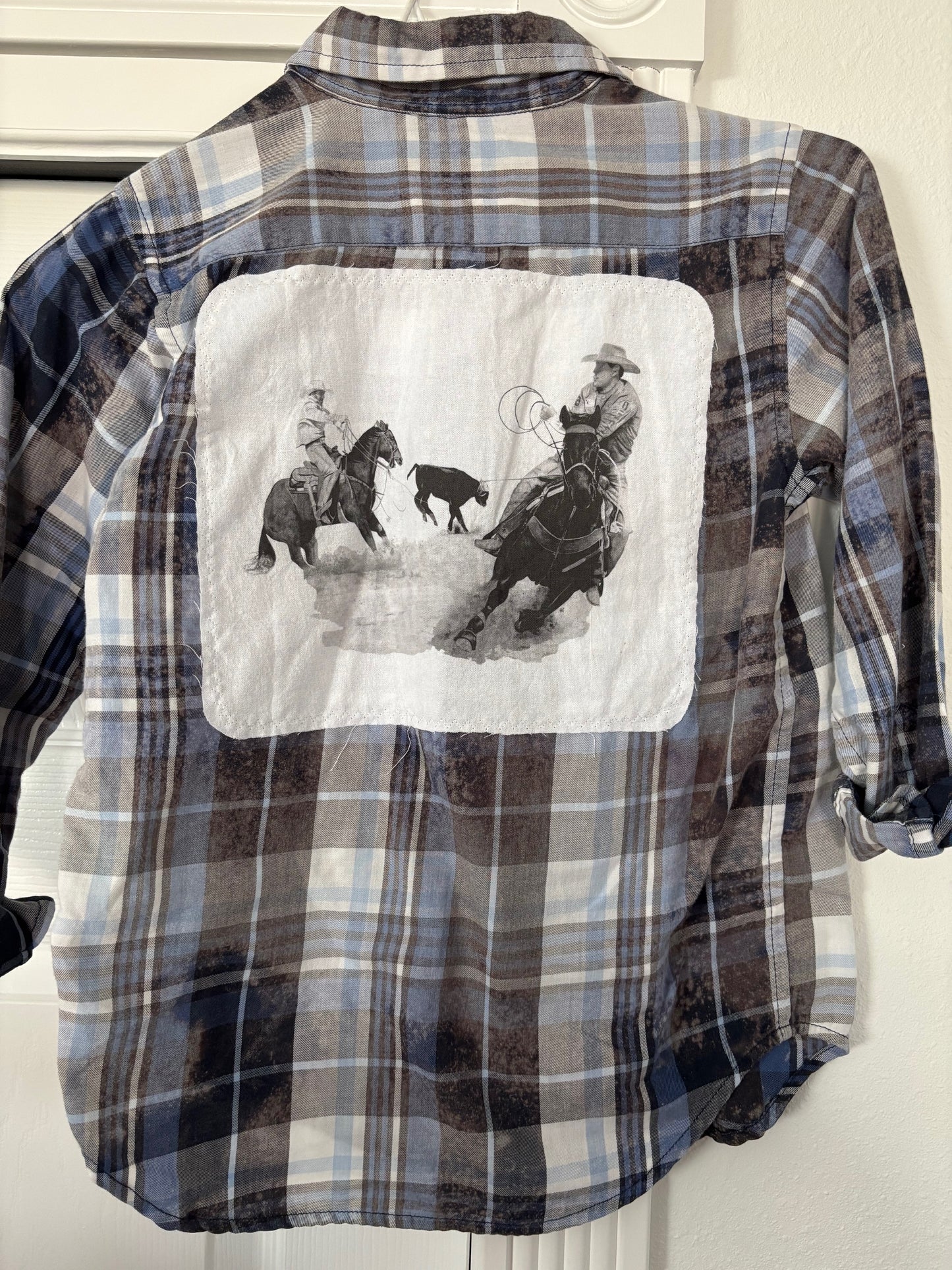 Kids Button Ups - Team Ropin b&w (kids size 7)