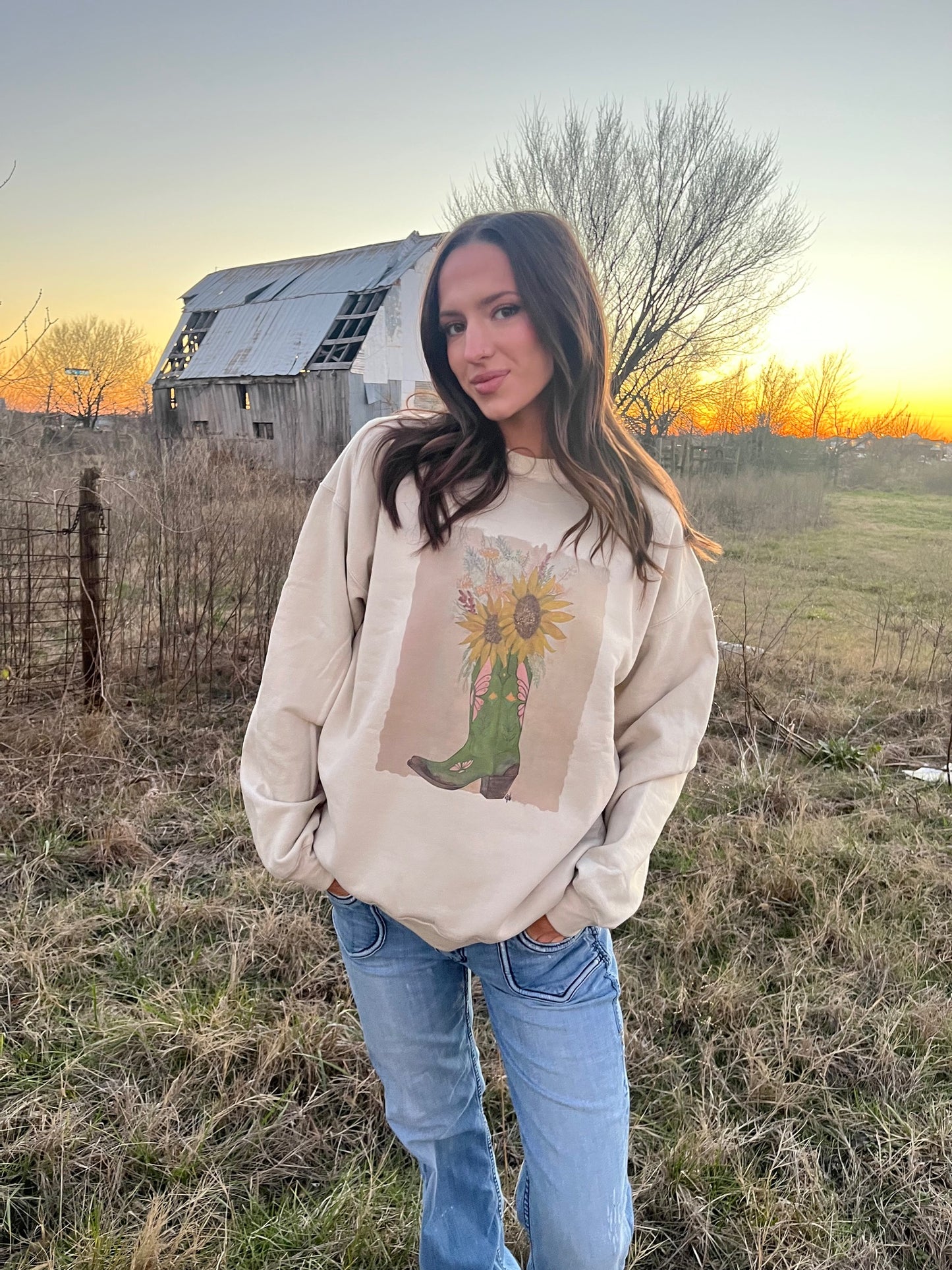 Sweatshirt - Flowers ta Boot