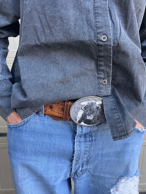 Favorite's - Charcoal w Ruffle and Gold detail