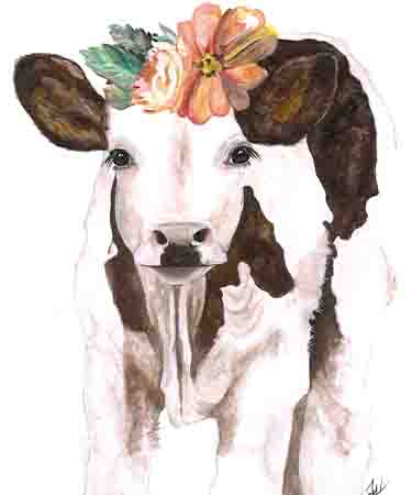 Cutting Board - Peaches with Flowers