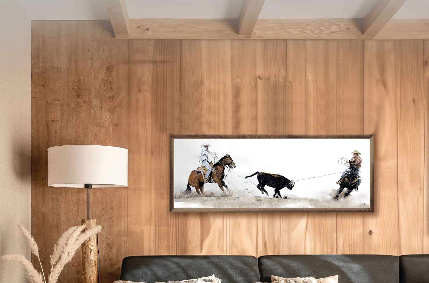 Wall Art 16x48 - Team Ropin'