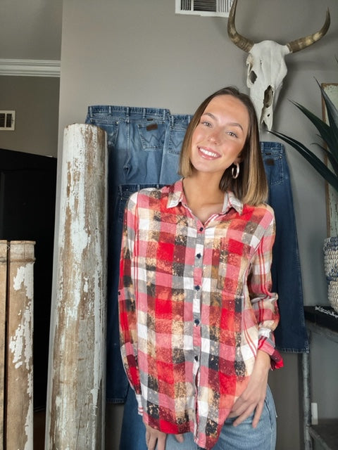Adult Button Ups - Angus bandana background (Missy Large)