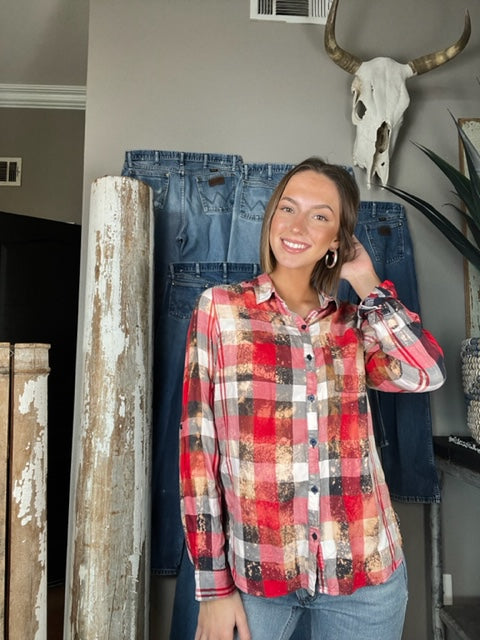 Adult Button Ups - Angus bandana background (Missy Large)