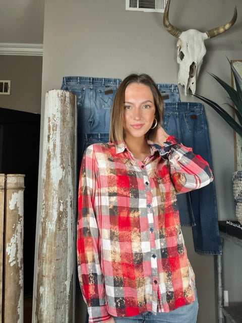 Adult Button Ups - Angus bandana background (Missy Large)