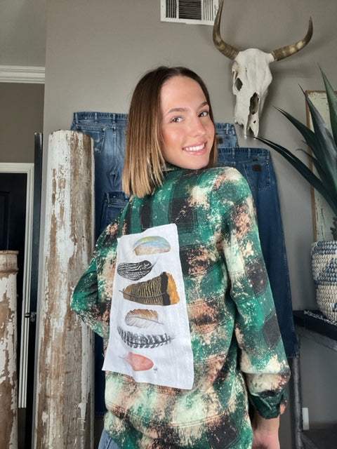 Adult Button Ups - Feathers (missy Large)