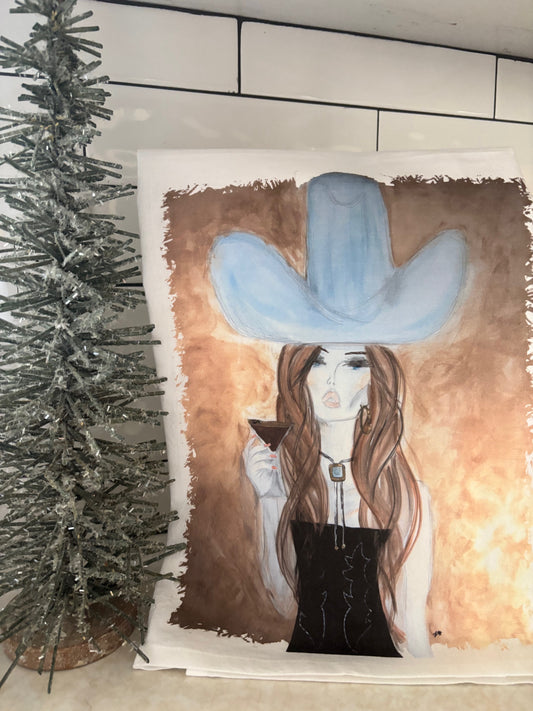 Tea Towel - Martini Cowgirl