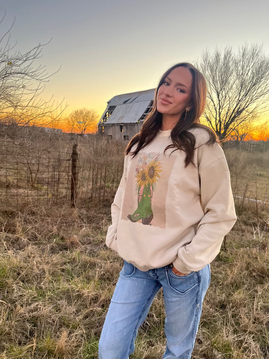 Sweatshirt - Flowers ta Boot