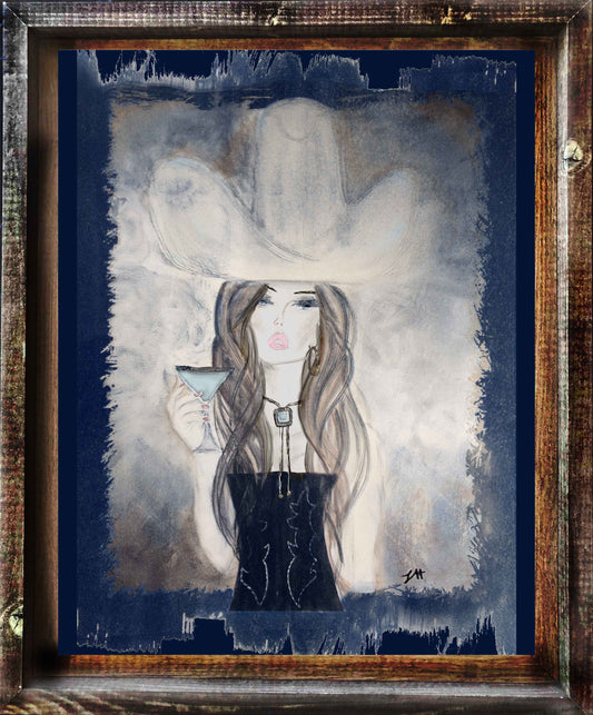 11x14 Prints - Martini Cowgirl "sun dyed"