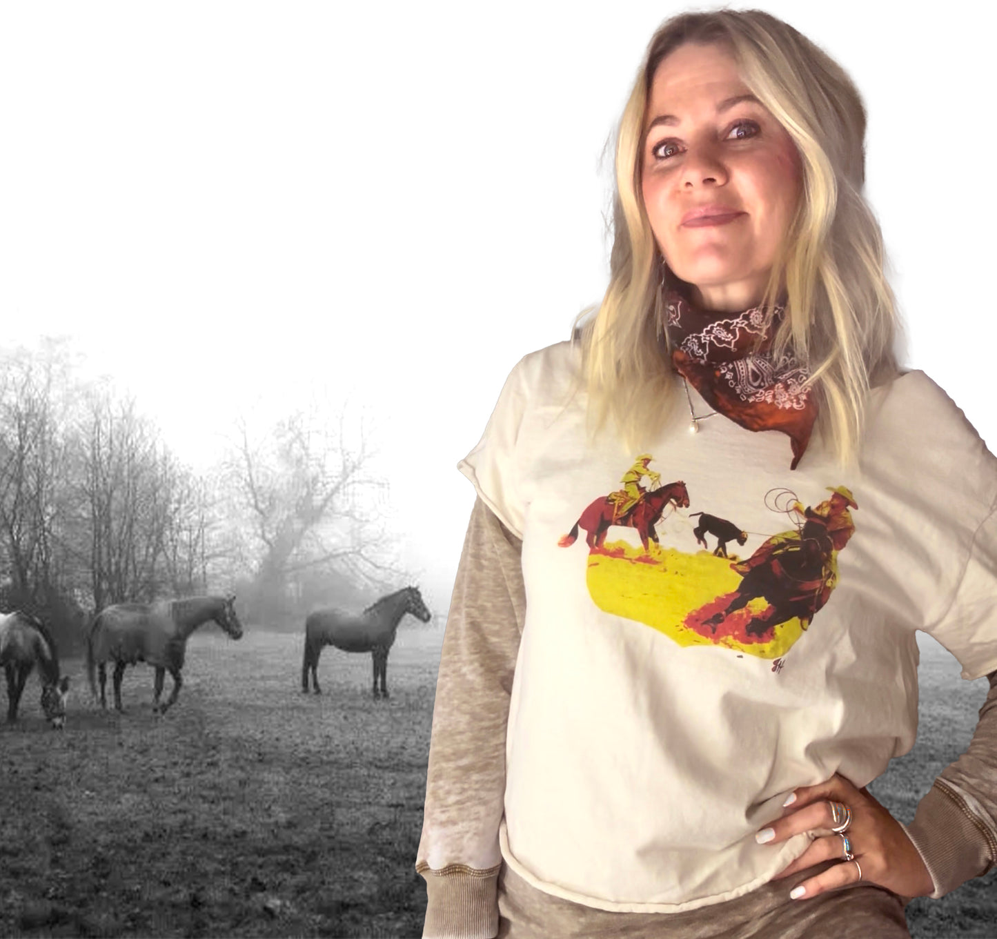 Team Ropin' retro - Tees